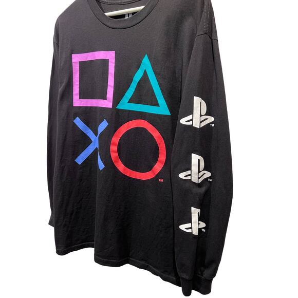 PlayStation PS Siea Controller Graphic Black Logo 100% Cotton T-Shirt Mens Mediu - Picture 4 of 8